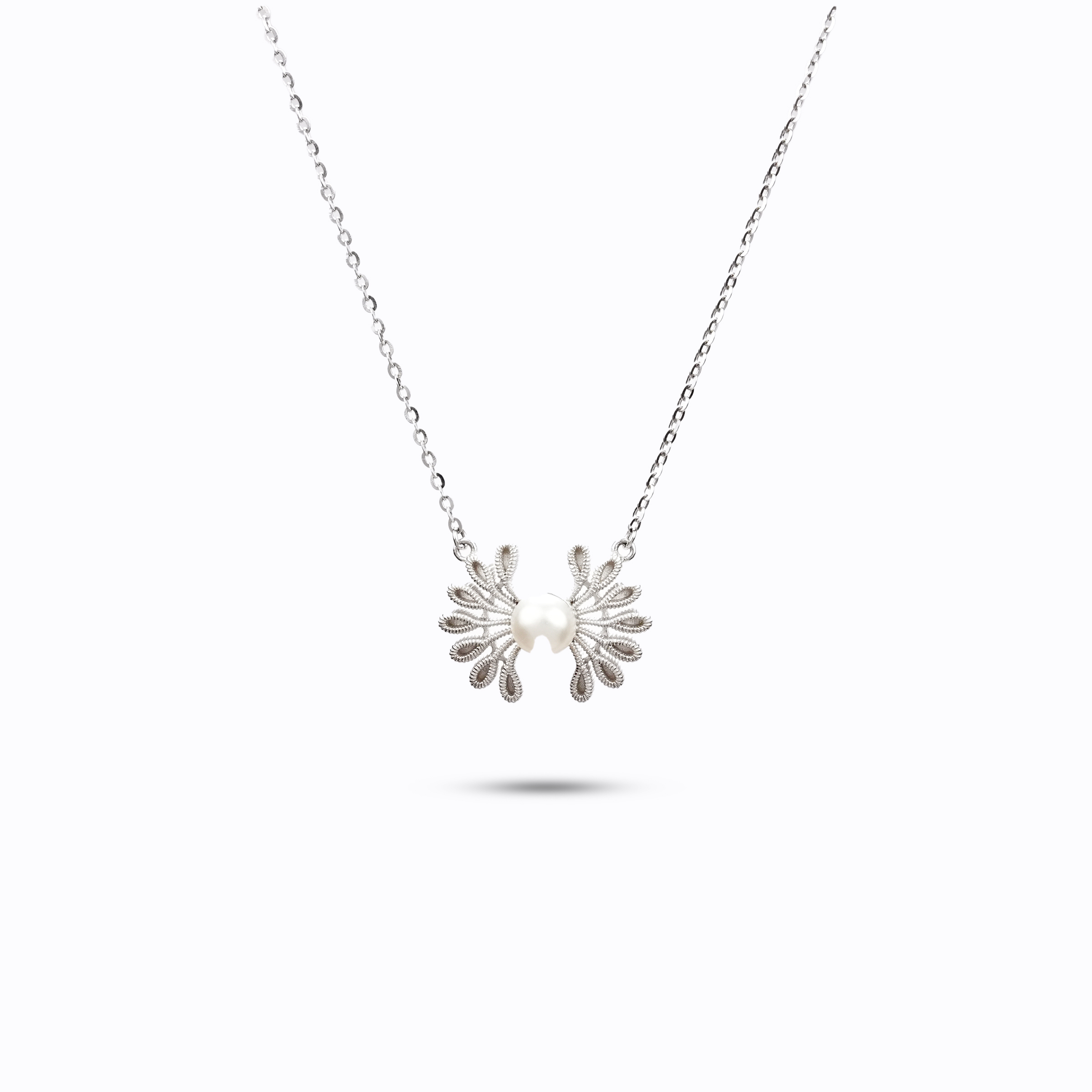 Floral Silver Necklace