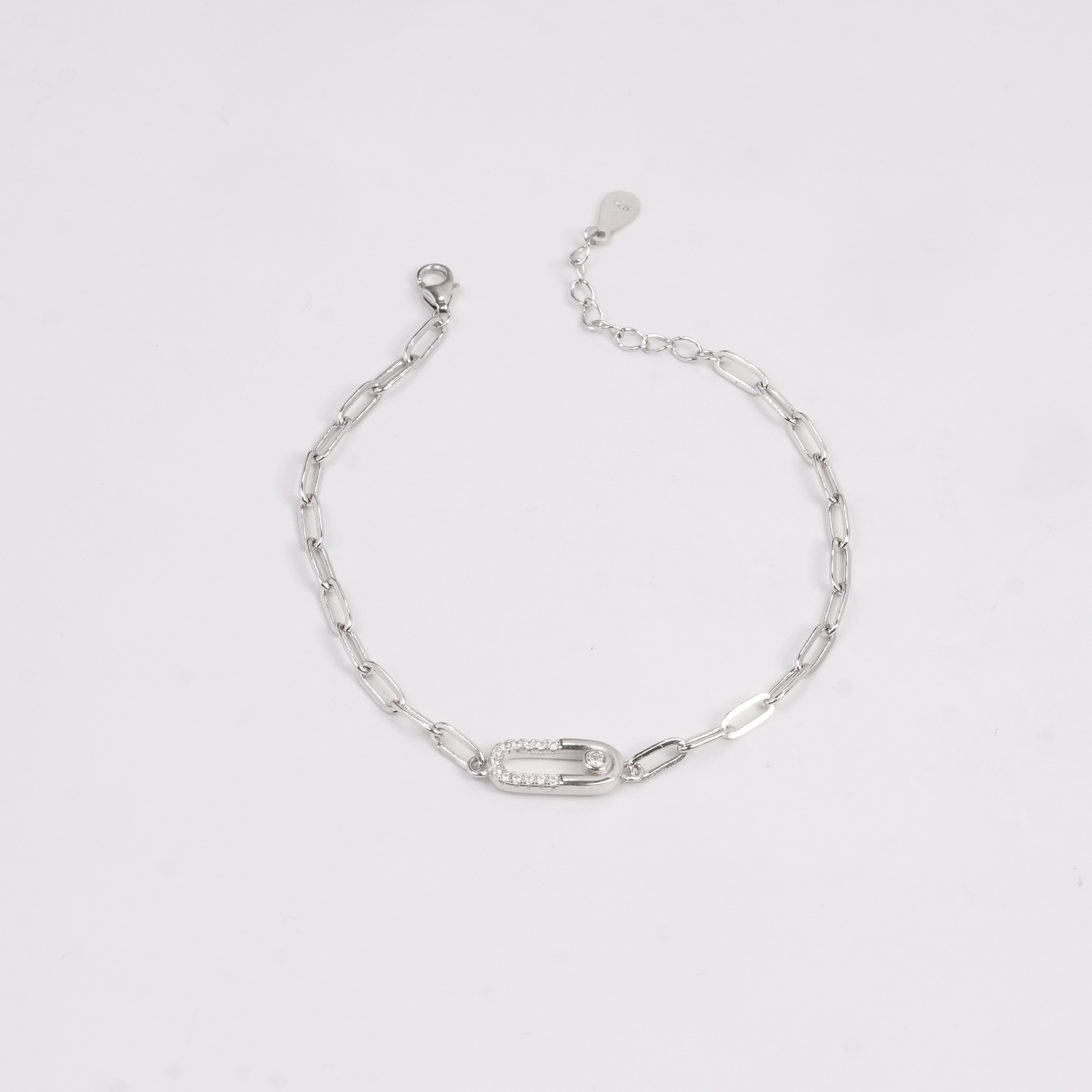 Modern Paperclip Silver Chain Bracelet
