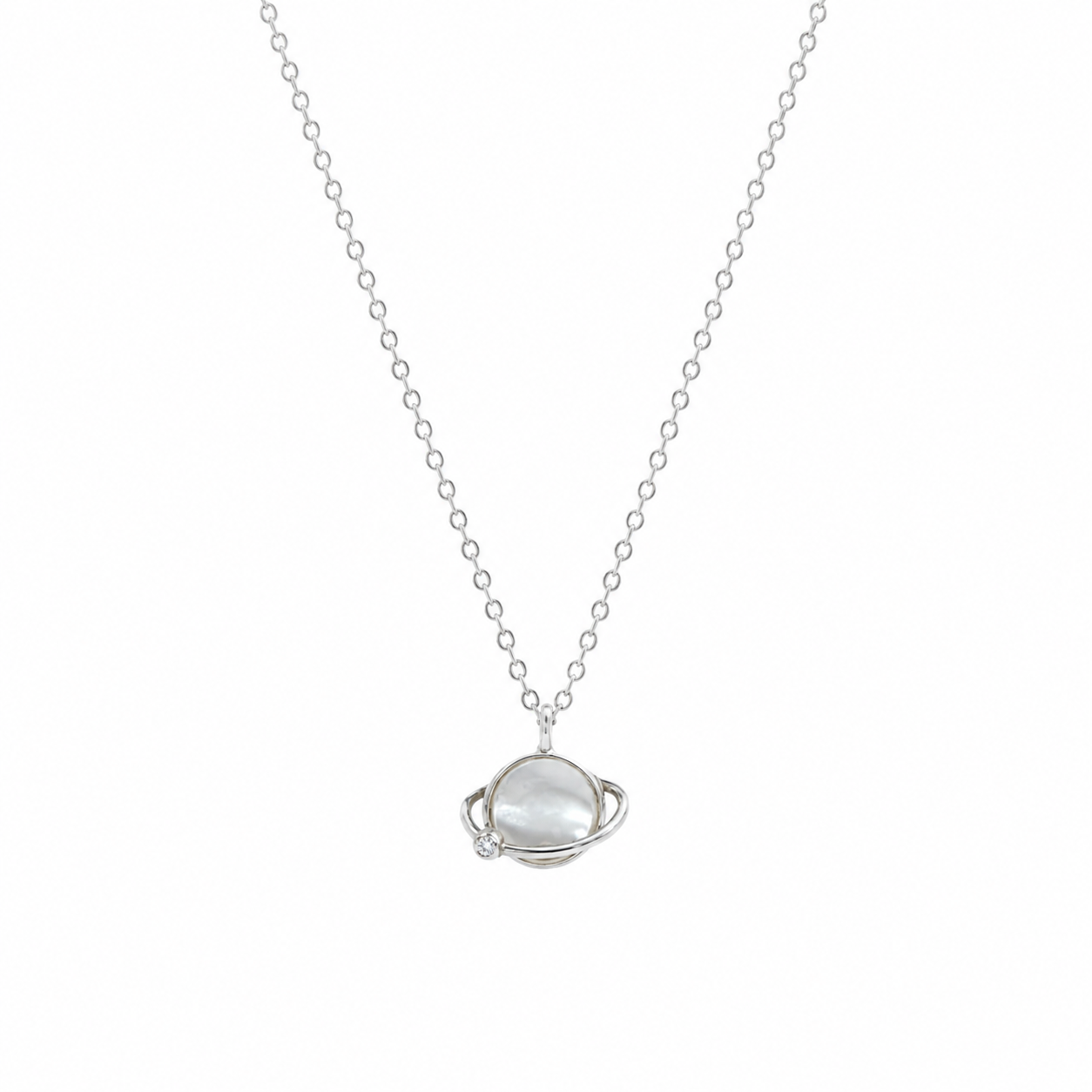 Moonstone Drop Silver Necklace
