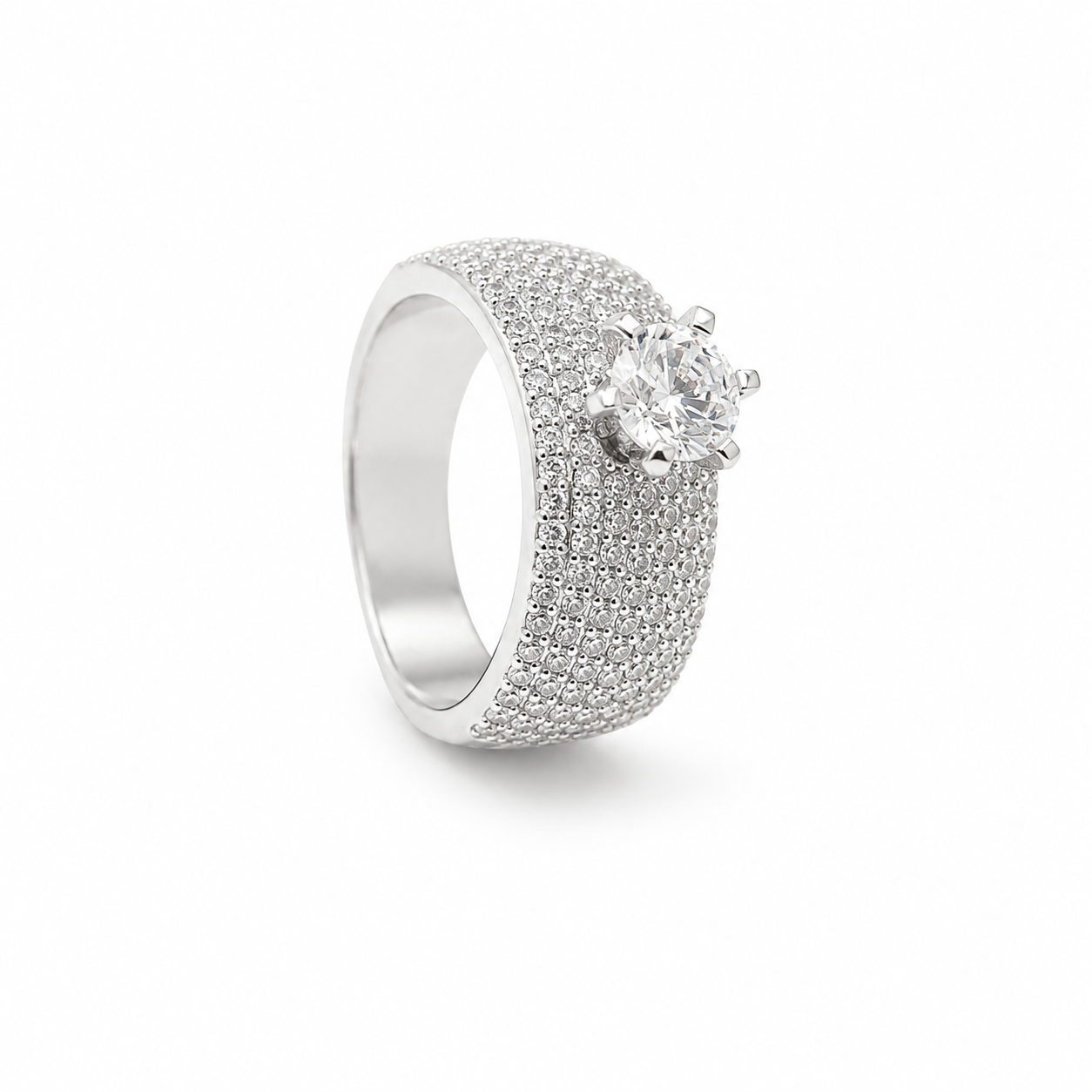 Diamond Dome Silver Ring