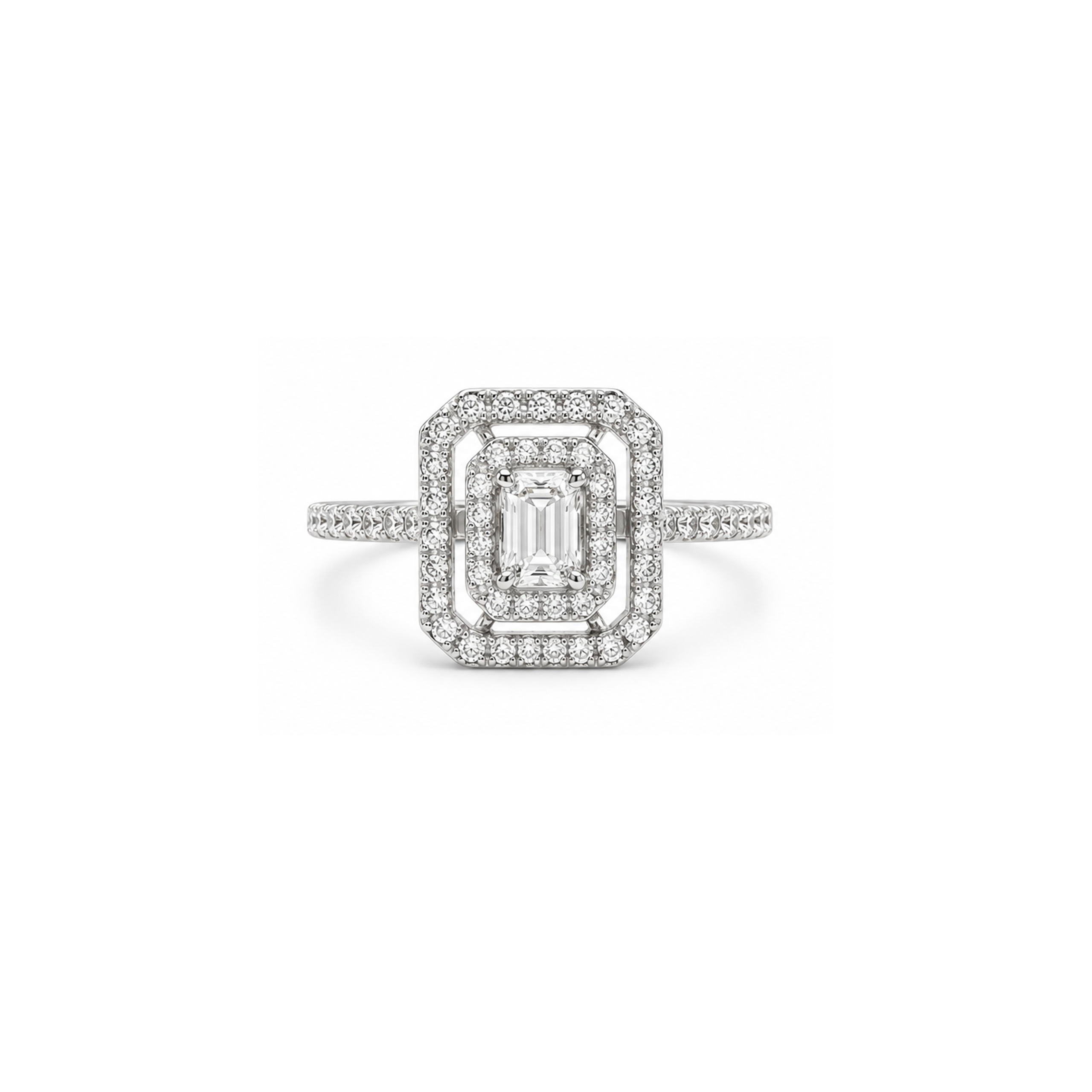 Regal Emerald Silver Ring