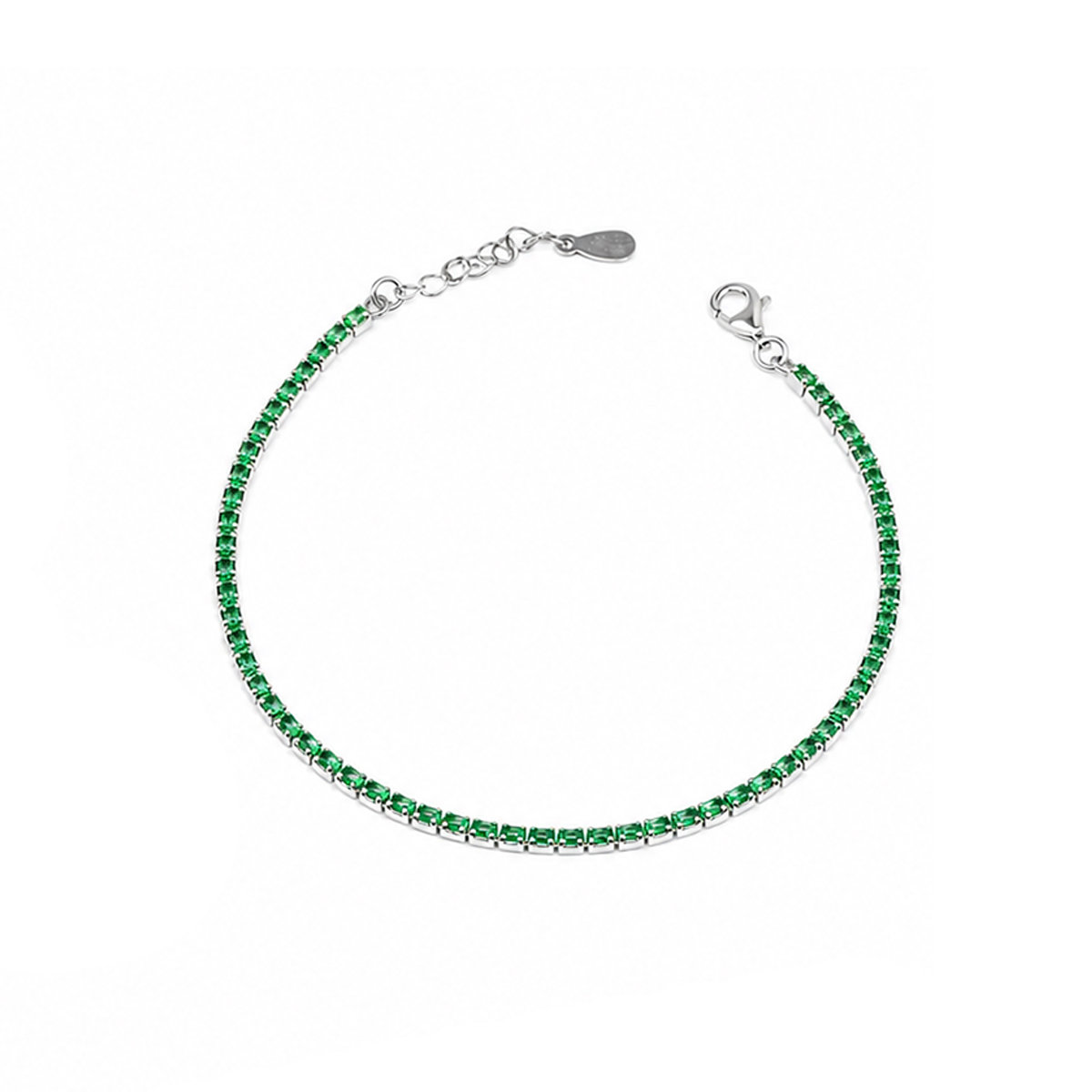 Emerald Silver Tennis Bracelet