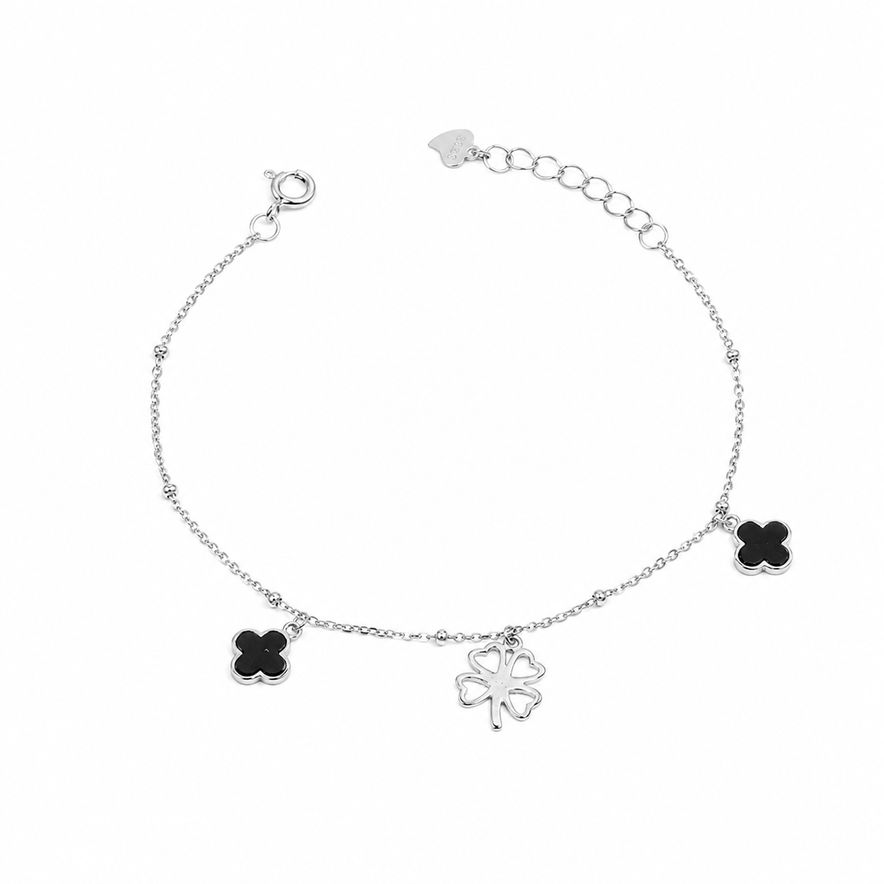 Clover Charm Silver Bracelet