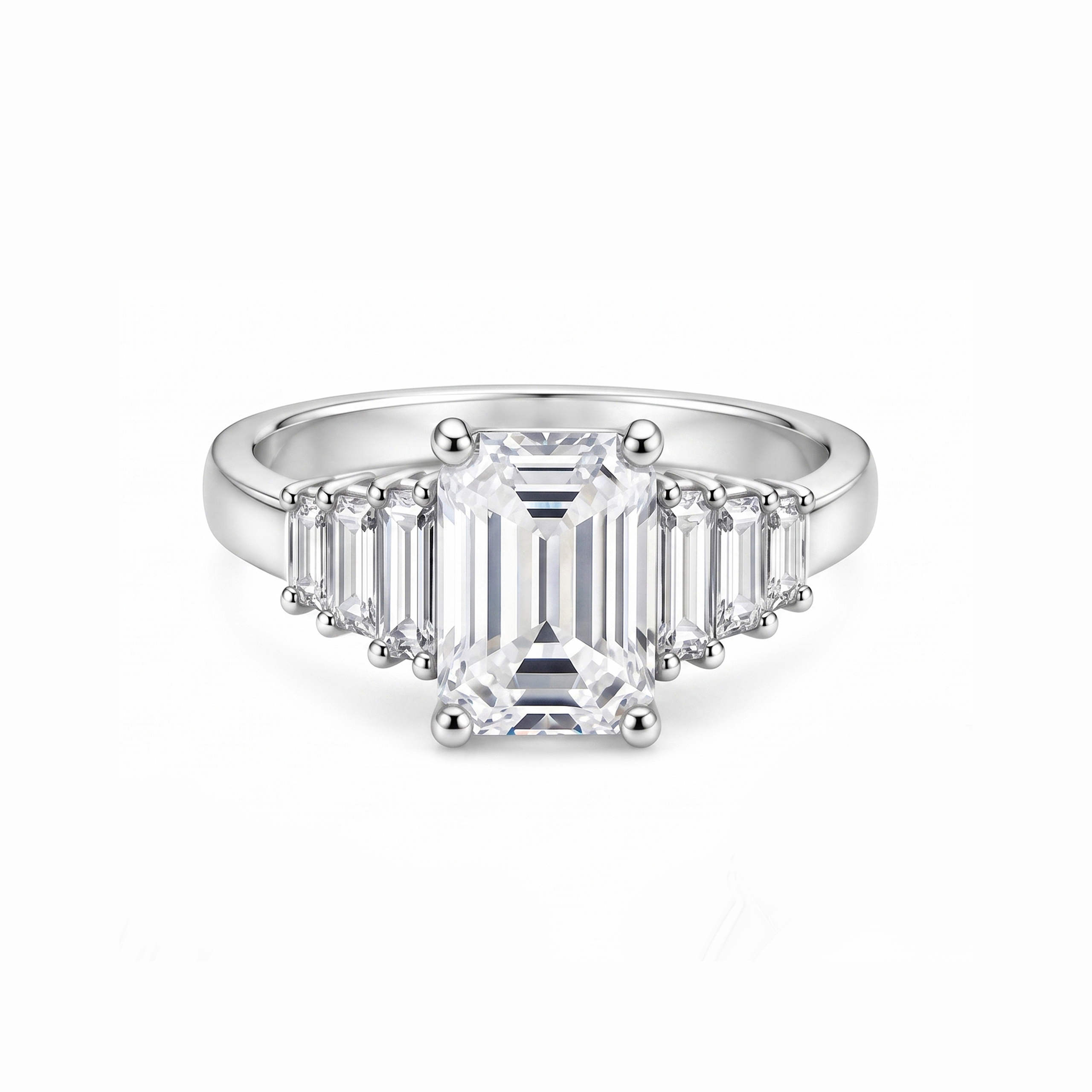 Monarch Emerald Silver Ring
