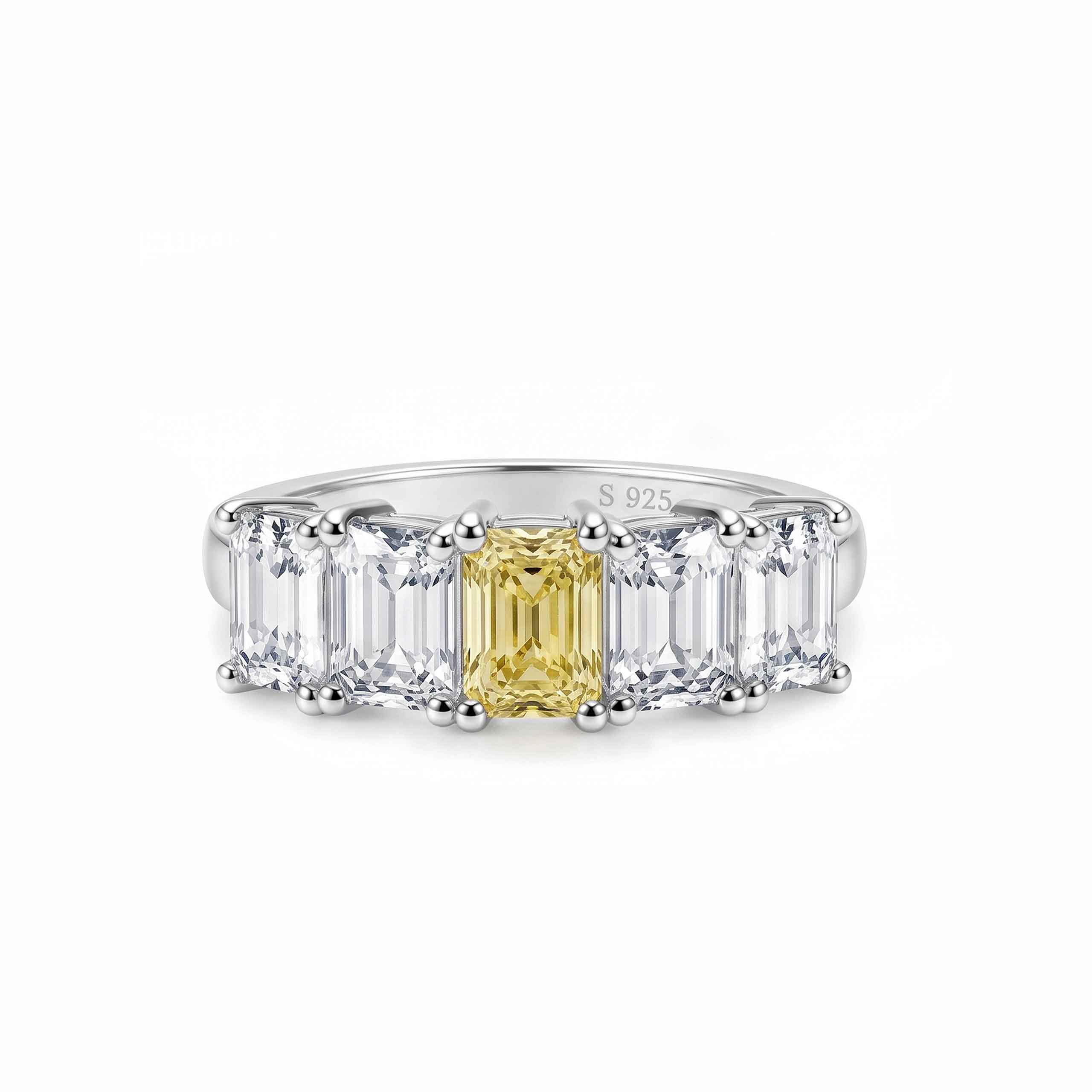 Golden Glow Silver Ring