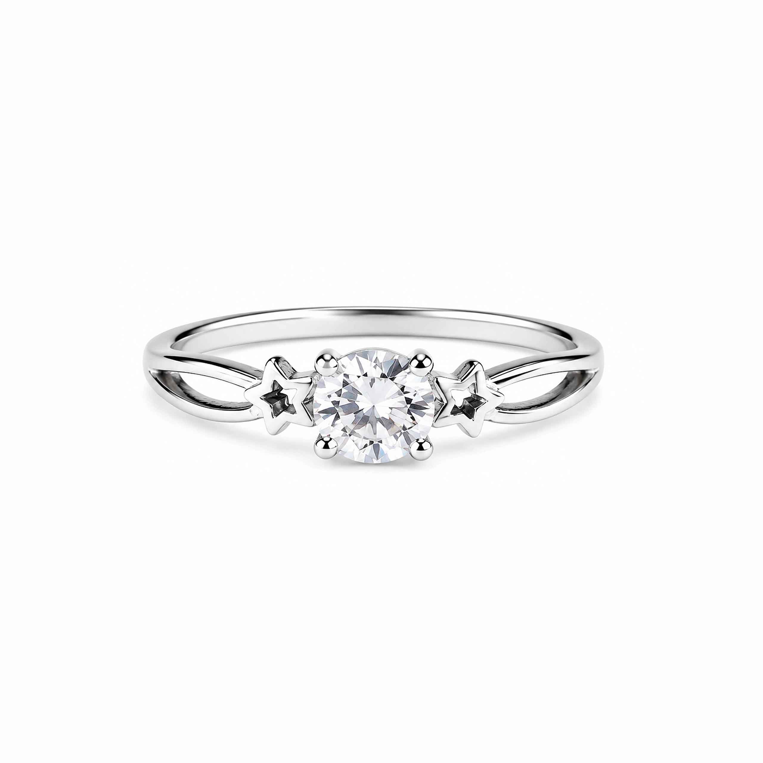 Pear Solitaire Silver Ring