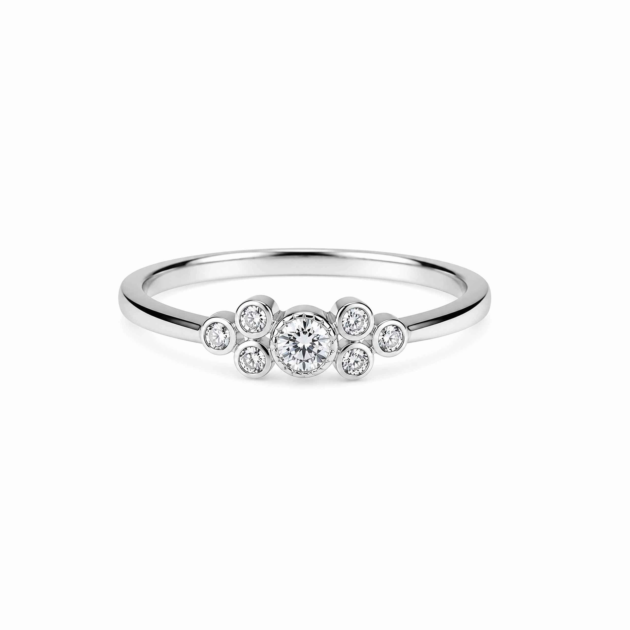 Floral Cluster Silver Ring