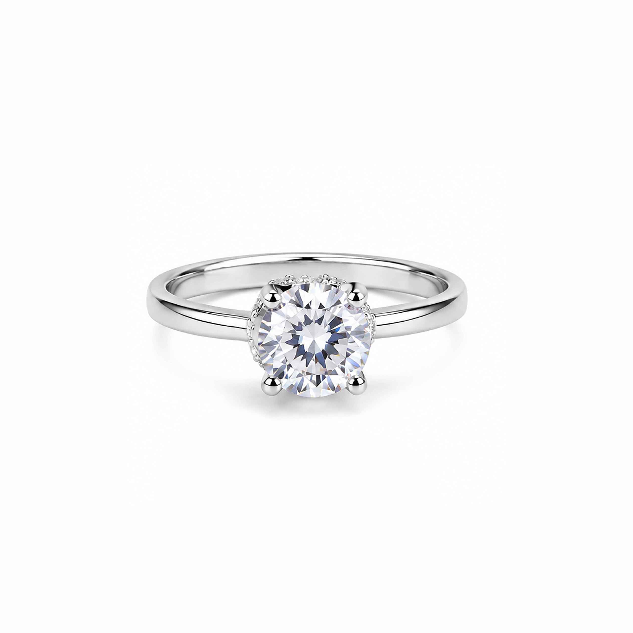Elara Solitaire Silver Ring