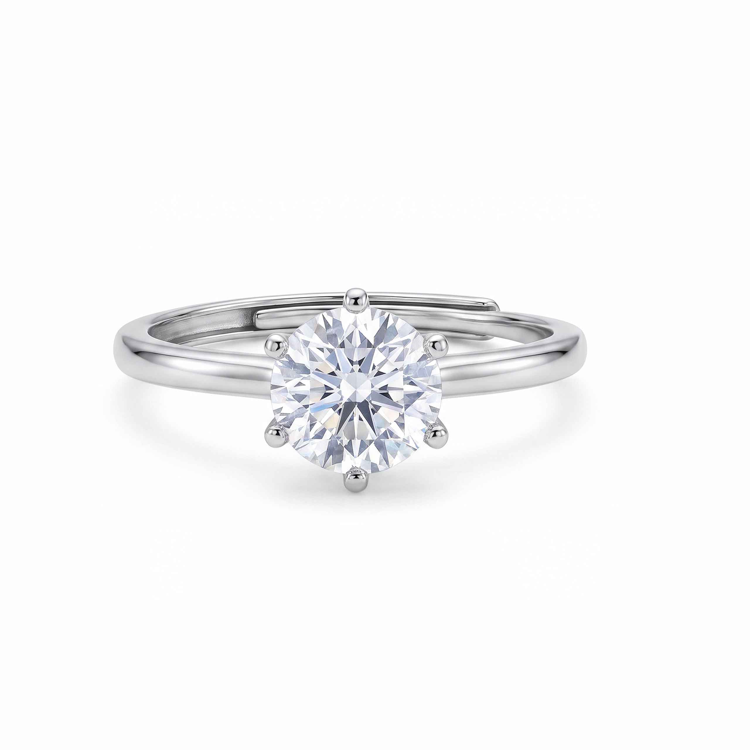 Classic Petite Solitaire Silver Ring