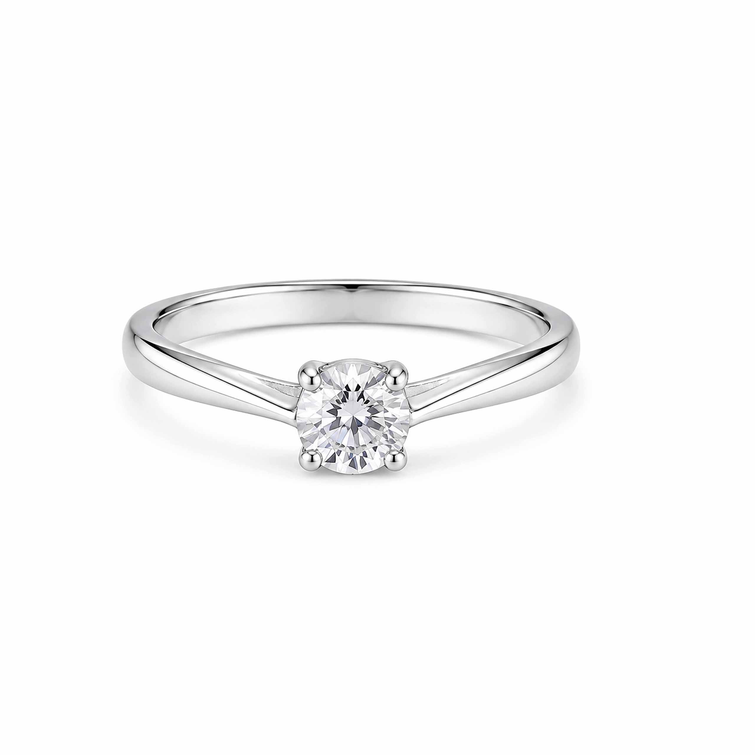 Petite Solitaire Silver Ring