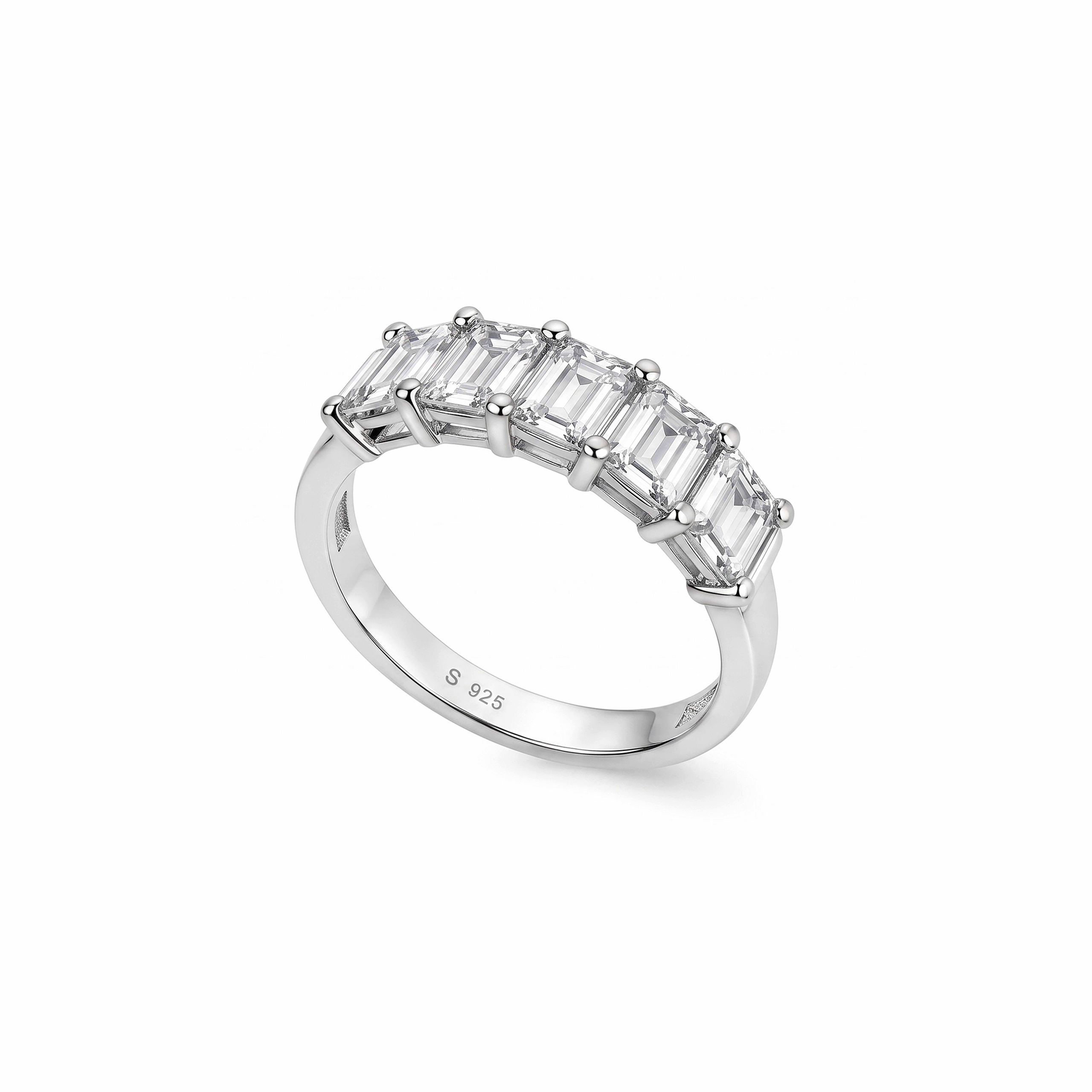 Baguette Eternity Silver Ring