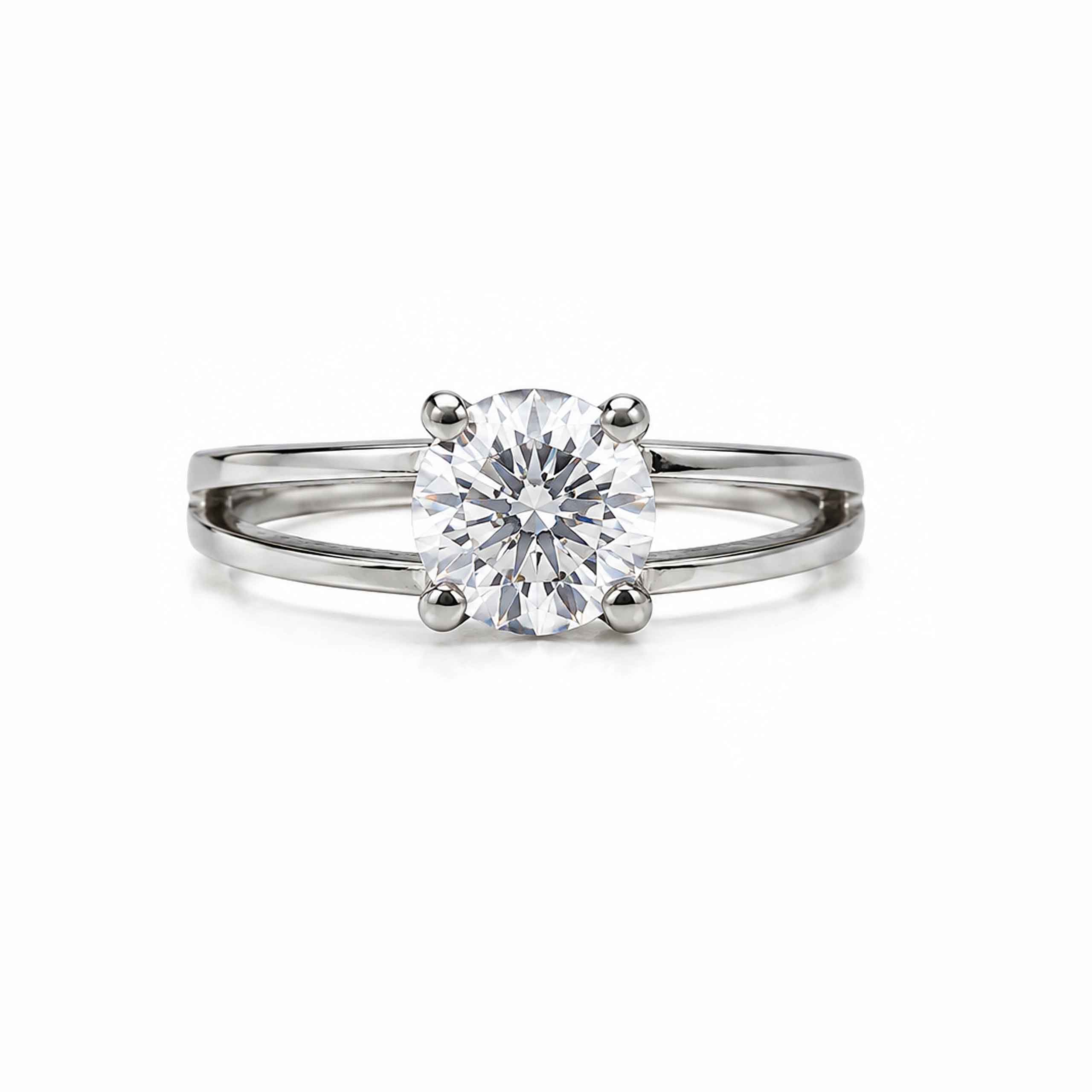 Classic Solitaire Silver Ring