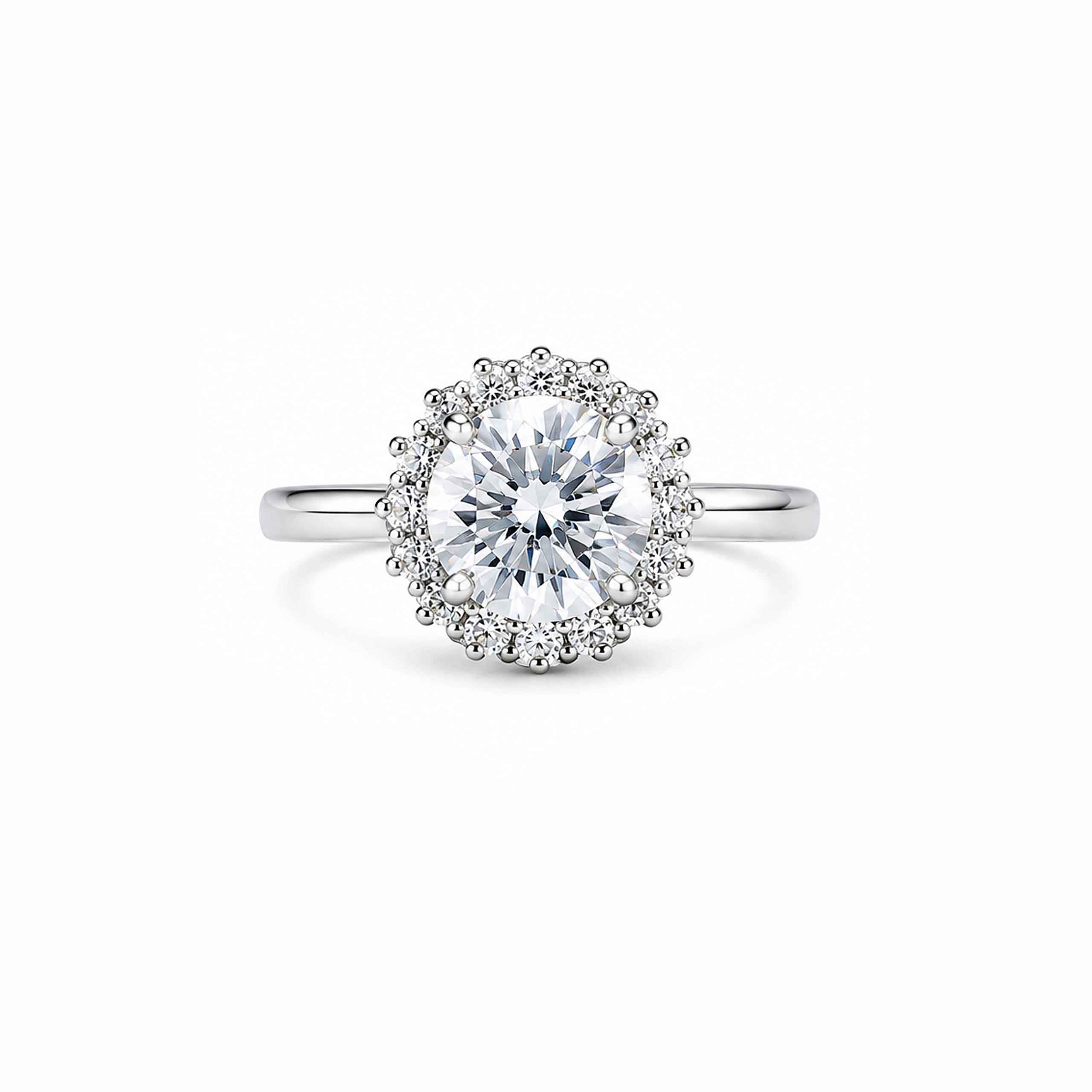 Radiant Halo Silver Ring