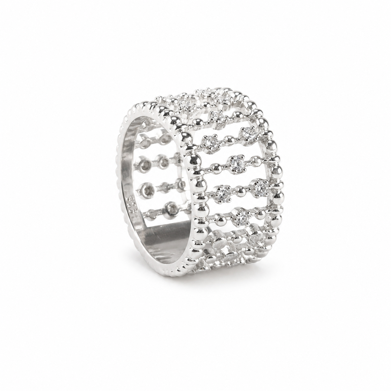 Crystal Eternity Silver Band