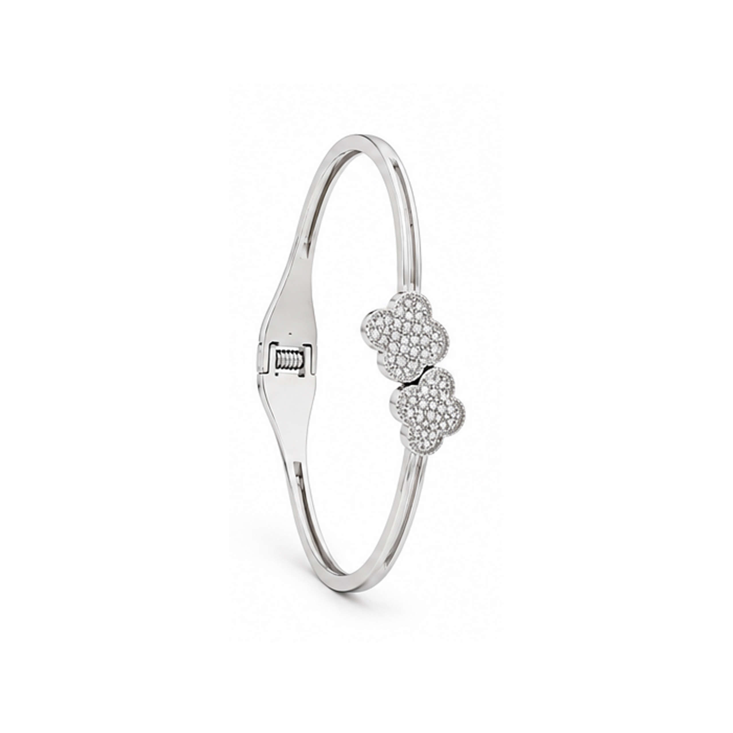 Twin Blossom Silver Bracelet
