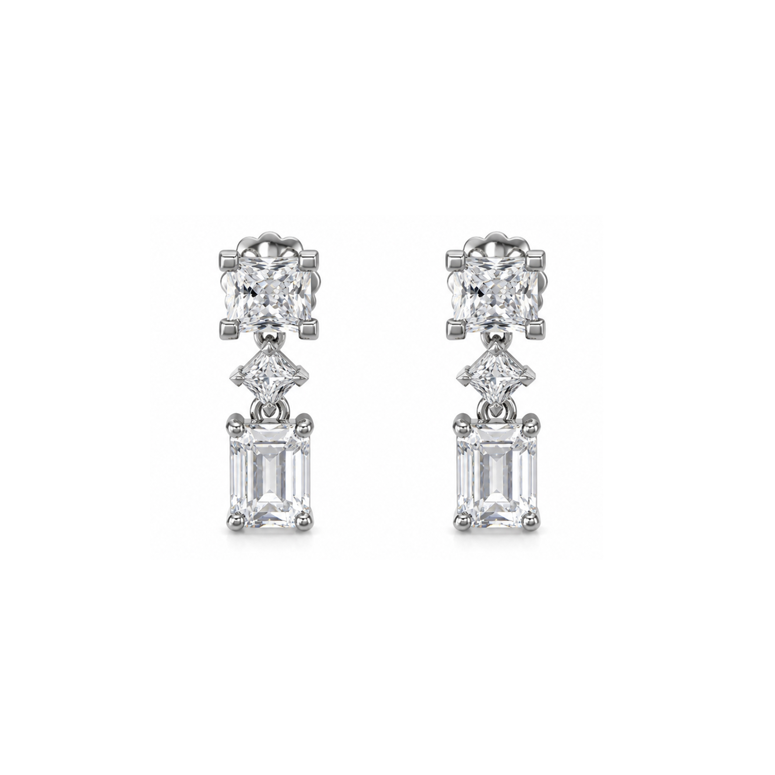 Elegant CZ Drop Silver Earrings