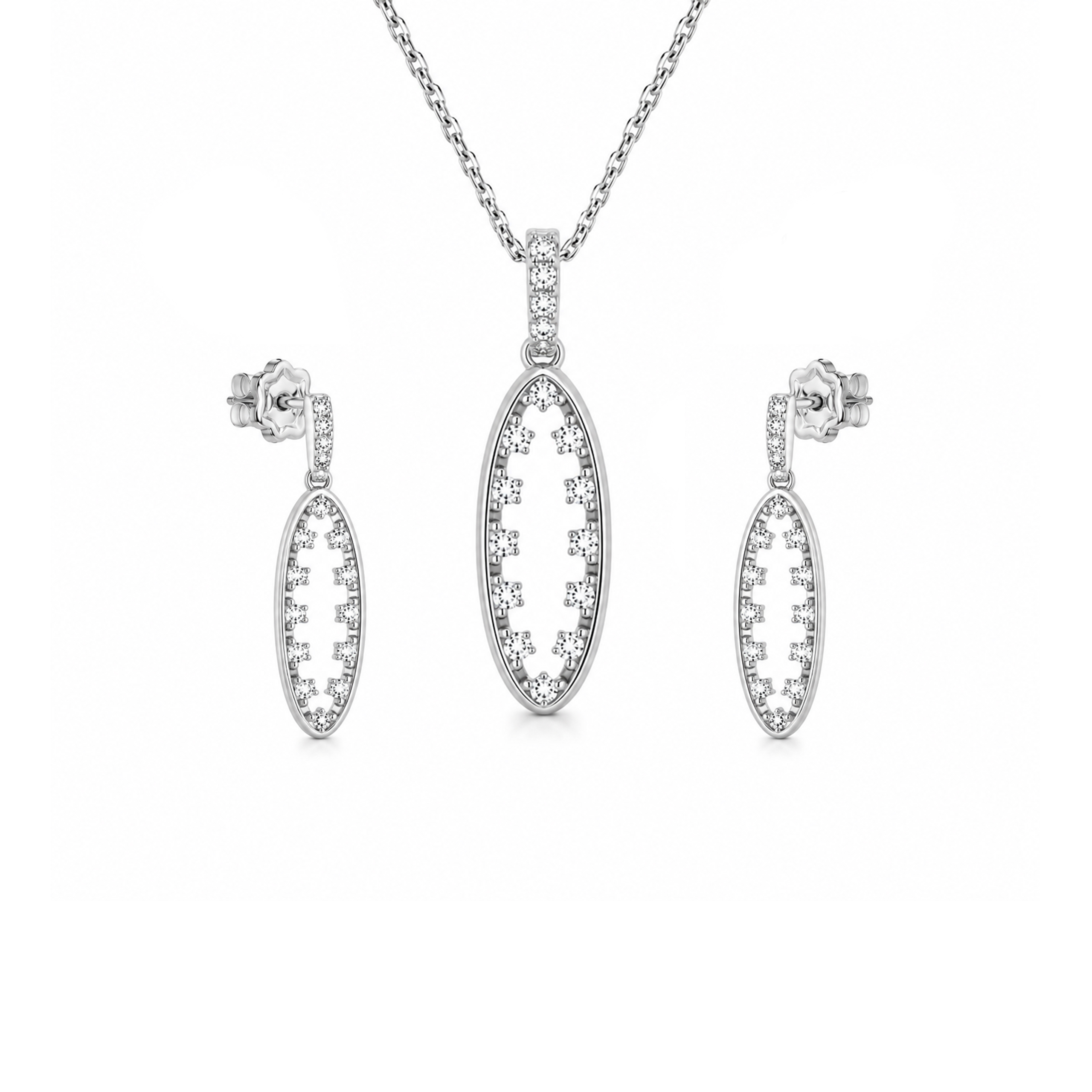 Midnight Marquise Crystal Pendant Set