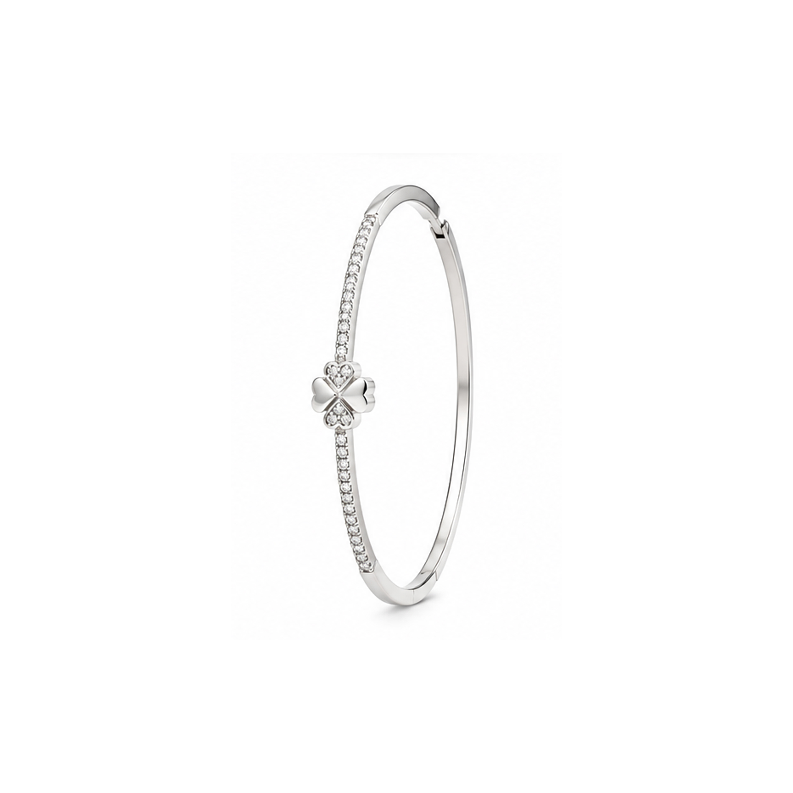 Floral Heart Spark Silver Bracelet