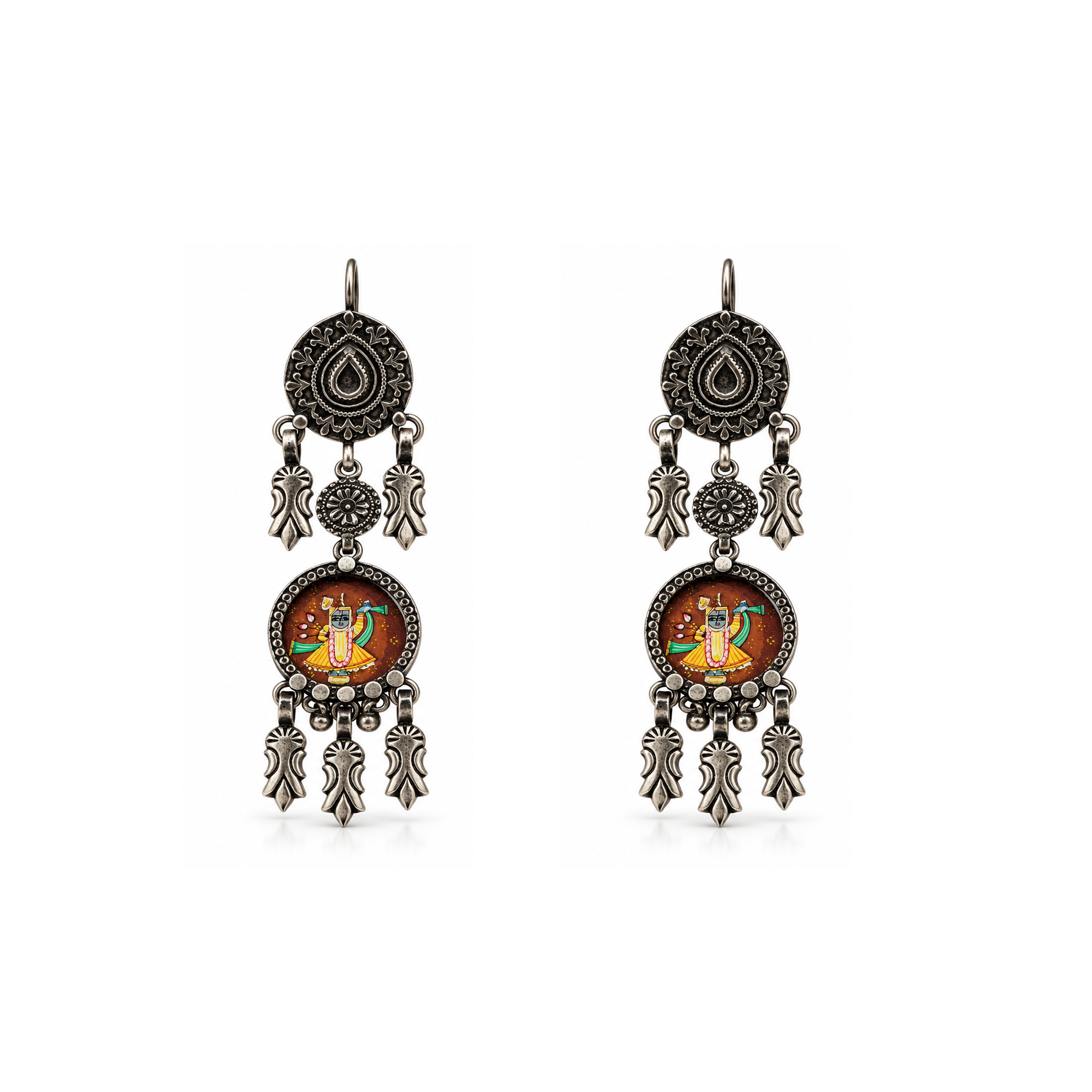 Traditional Deity Drop Earrings